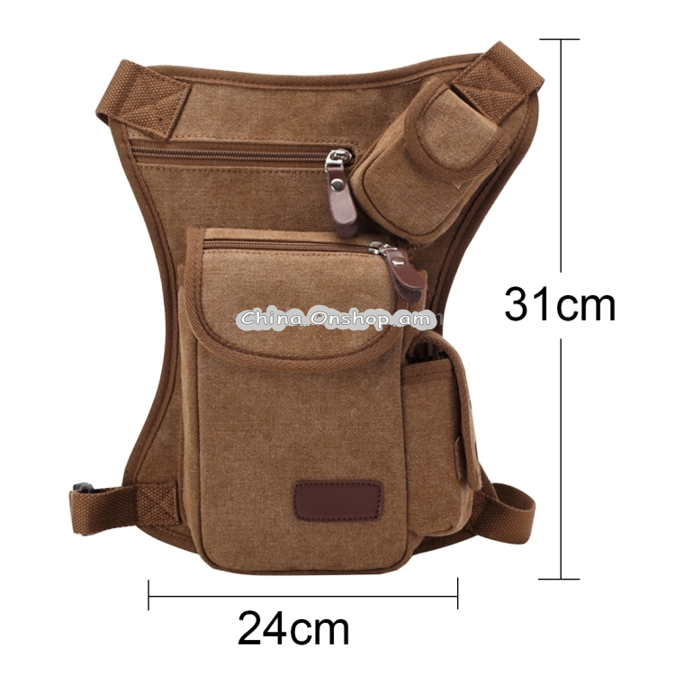Multifunction Canvas Messenger Mobile Phone Bags Travel Crossbody Shoulder Waist Bag, Size: 31x24x5cm