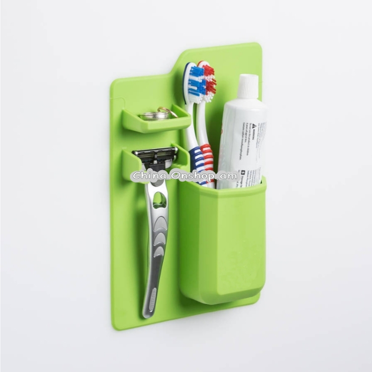 Bathroom Silicone Toothbrush Toothpaste Storage Box Shaver Storage Stand Cosmetic Mirror Toothbrush Holder