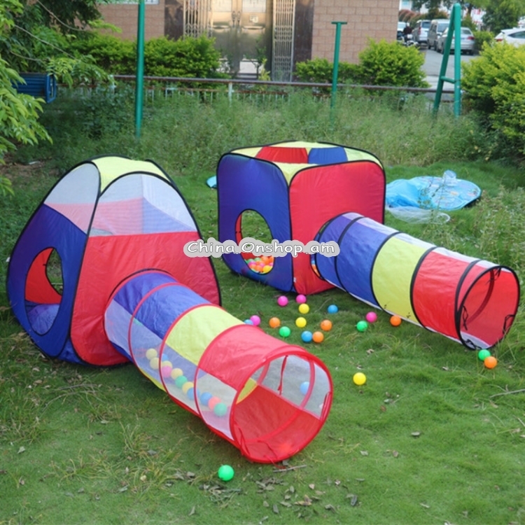 Children Indoor and Outdoor Crawling Folding Game House Four-piece Set Basketball Pool Tunnel Tent House Baby Toys