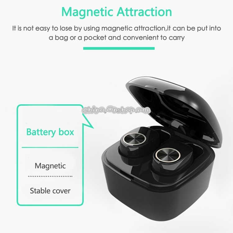V7 Stereo Binaural Bluetooth 4.2 Earphone with Charging Box