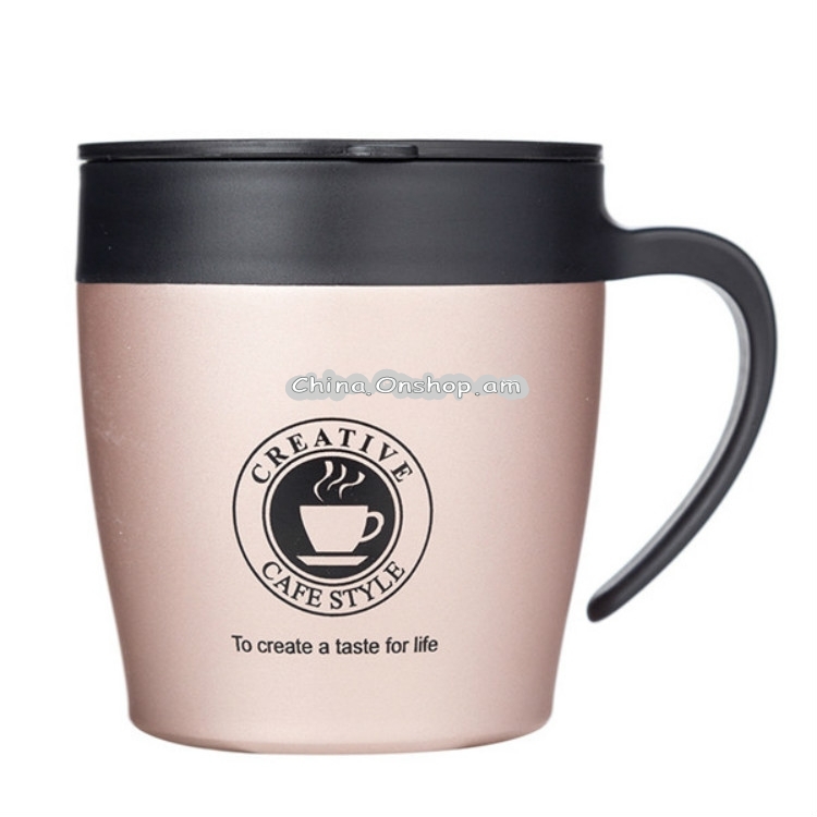 Handle Coffee Mug Stainless Steel Thermos Cups Vacuum Flask Water Bottle Bussiness Portable Thermo Cup
