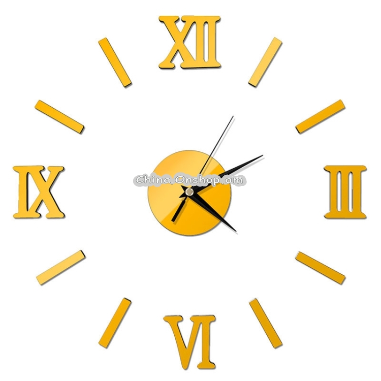Modern DIY Indoor Roman Wall Clock Mirror Effect 3D Wall Sticker