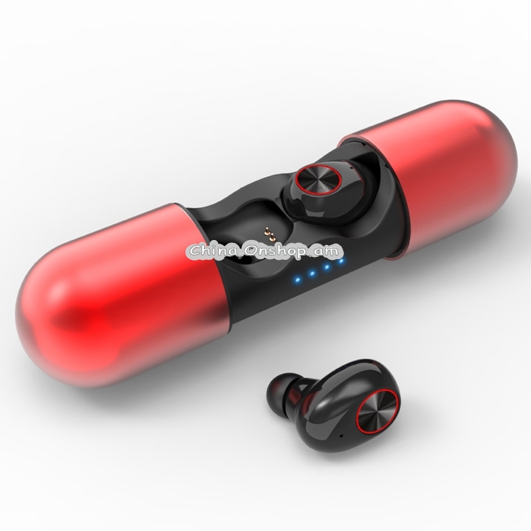 V8 Stereo Ergonomic Design Binaural Bluetooth 5.0 Earphone with Charging Box