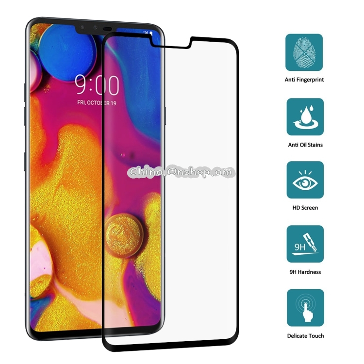 0.3mm 9H Surface Hardness 3D Curved Edge Full Screen Tempered Glass Film for LG V40 ThinQ