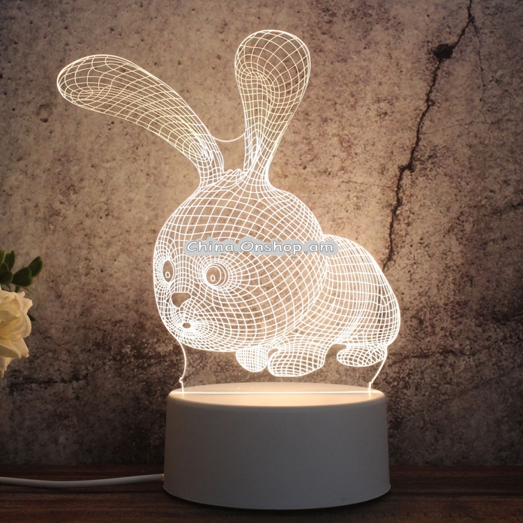 Սեղանի 3D լամպ Rabbit
