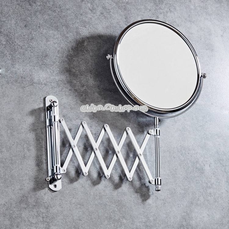 Wall-Mounted Hotel Vanity Mirror Folding Double-Sided Bathroom Mirror, Size: 6 inch