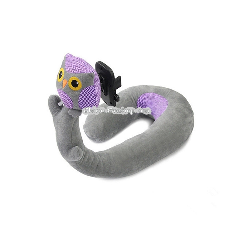 Multifunctional Lazy Mobile Phone Bracket U Shaped Pillow Two-in-one Cartoon Foam Particle Neck Pillow