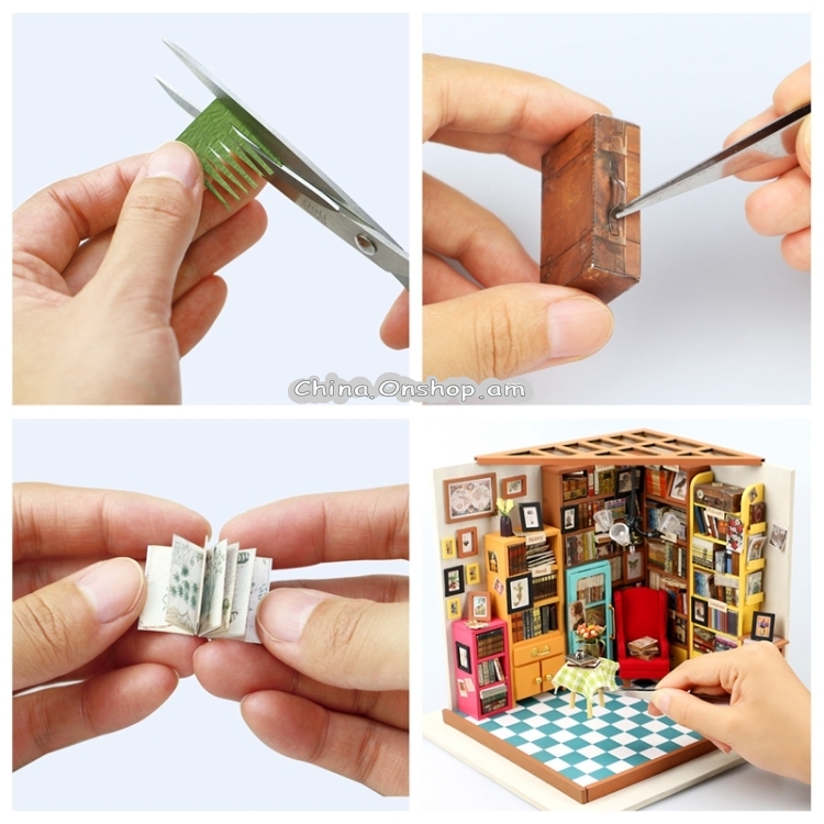 DIY Cottage Handmade Model Creative Assembled Art House, Style:Miller Sun Garden