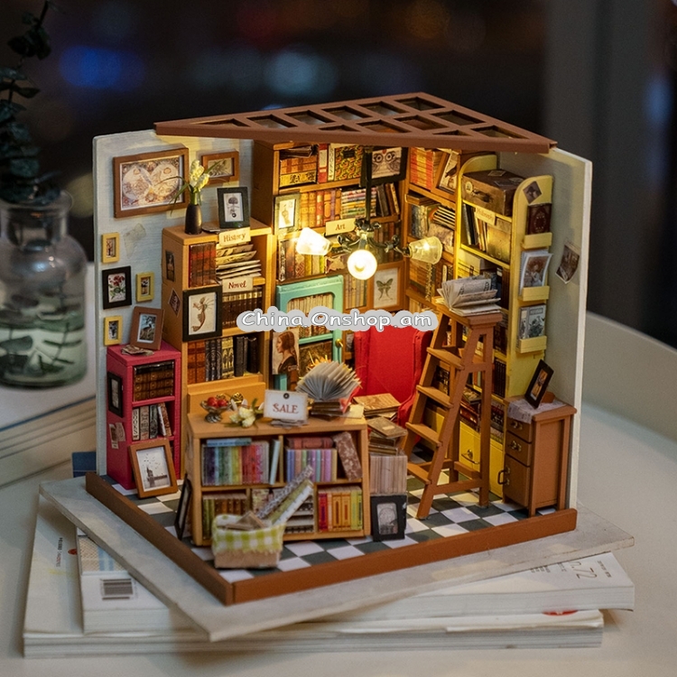 DIY Cottage Handmade Model Creative Assembled Art House, Style:Cass Musical Living Room