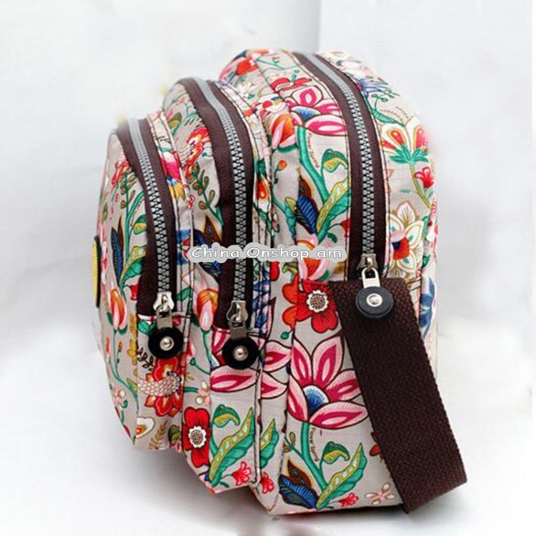 Women Shoulder Bag Waterproof Nylon Handbag Multilayer Crossbody Bag