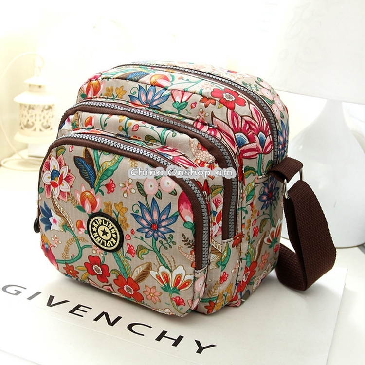 Women Shoulder Bag Waterproof Nylon Handbag Multilayer Crossbody Bag