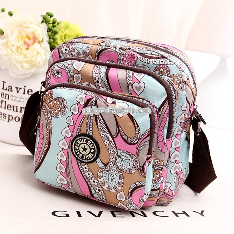 Women Shoulder Bag Waterproof Nylon Handbag Multilayer Crossbody Bag