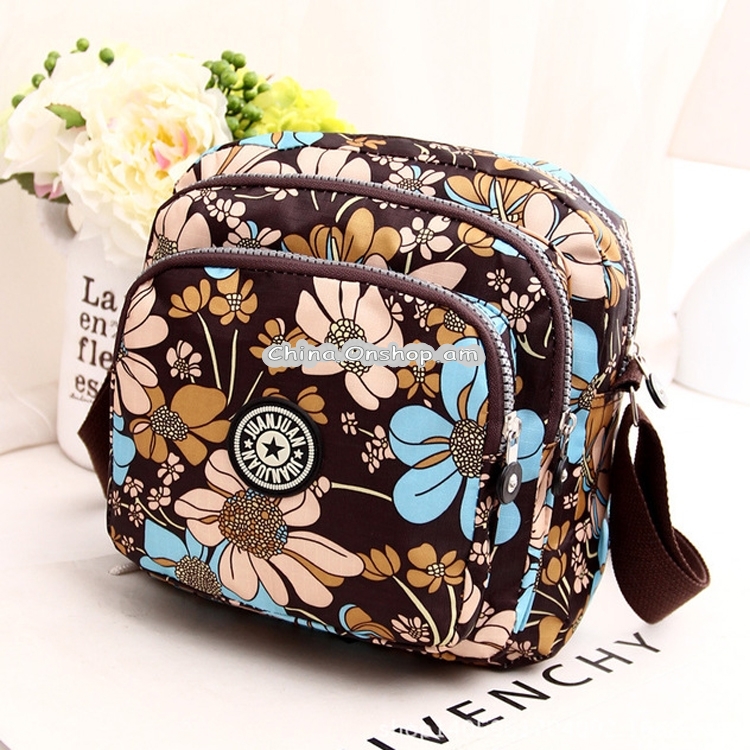 Women Shoulder Bag Waterproof Nylon Handbag Multilayer Crossbody Bag