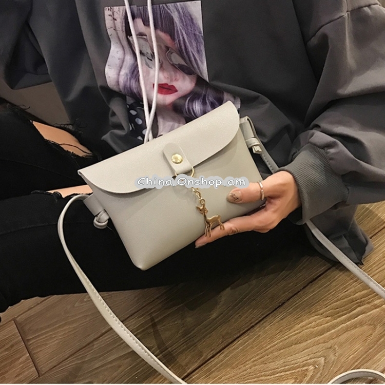 Mini PU Leather Single Shoulder Bag Ladies Handbag Phone Case with Deer