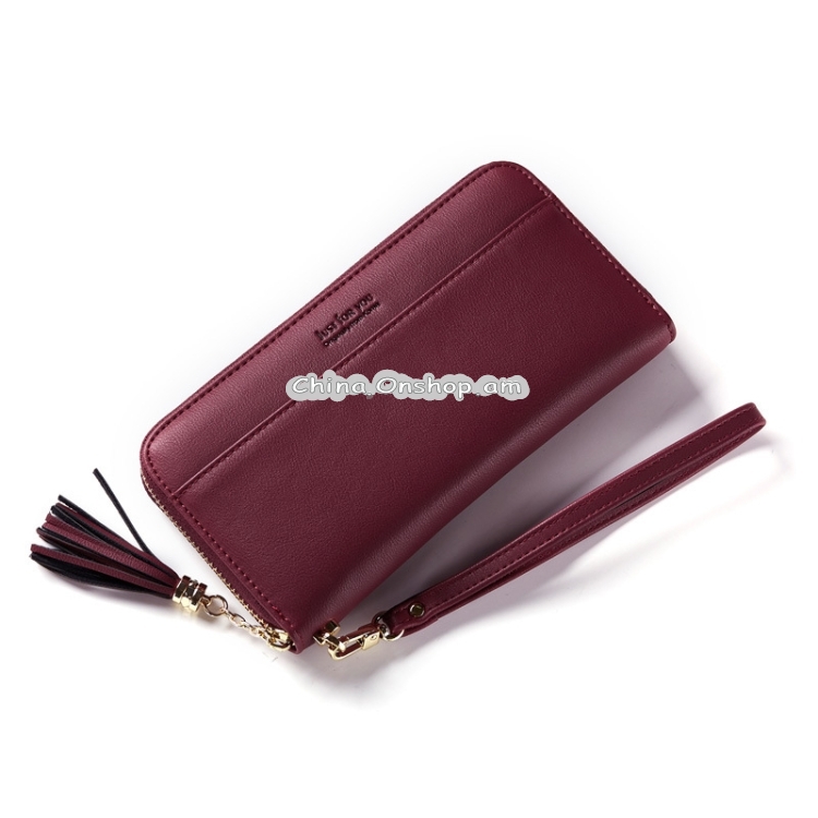 Women Tassel Style Large Capacity PU Hand Wallet Purse Phone Bag with Card Slots