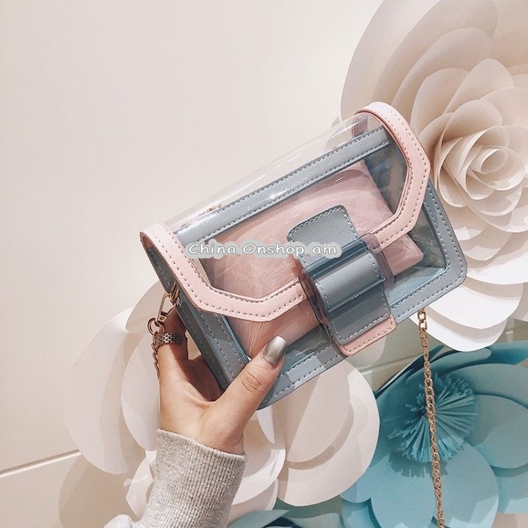 2 in 1 Transparent Shoulder Bag Small Square Bag Ladies Messenger Handbag