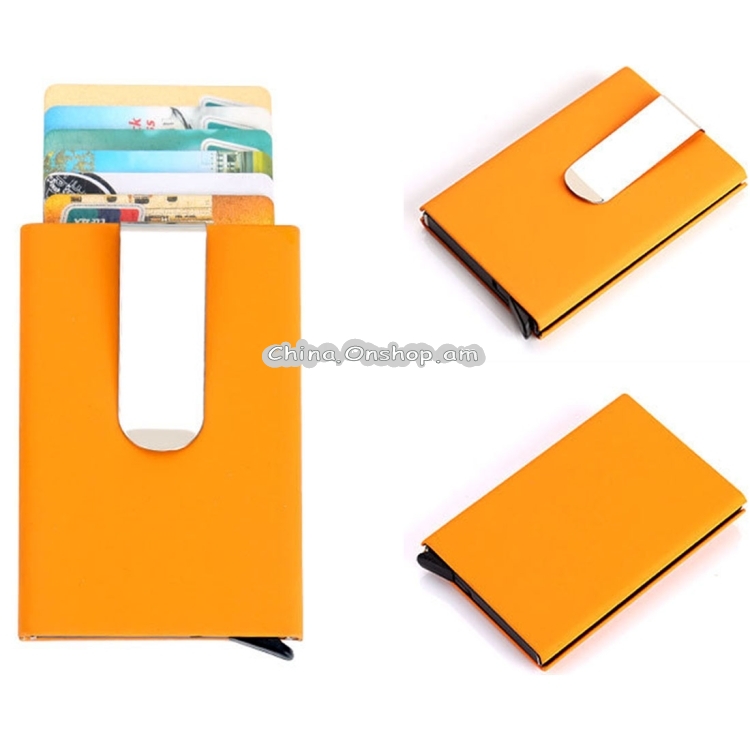 Frosted Antimagnetic Solid Color Credit Card Holder Money Clip Wallet