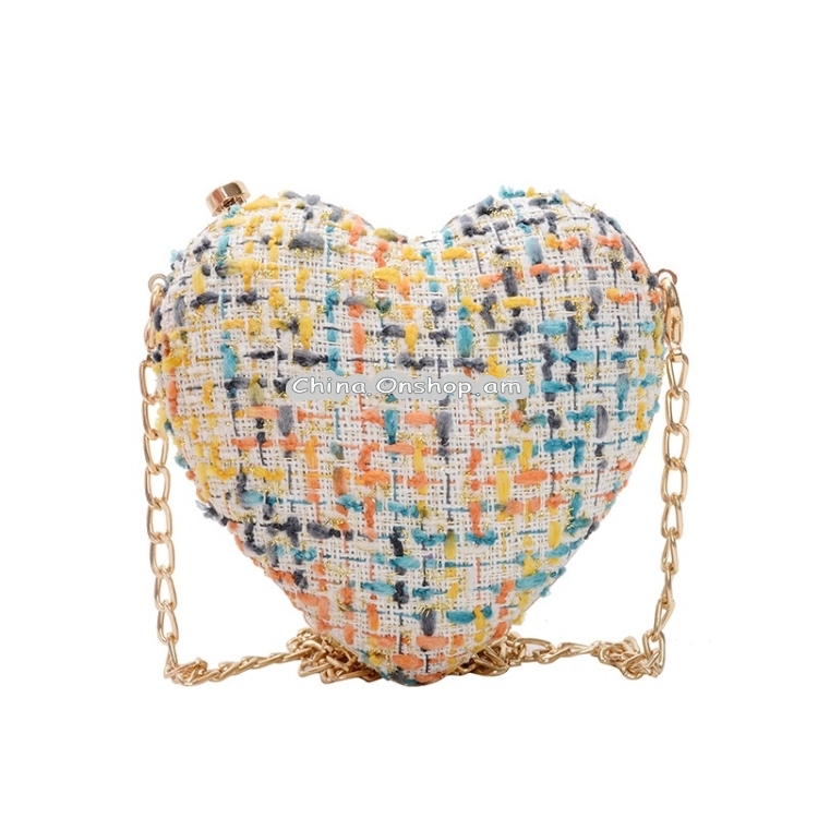 Heart Shape Small Bag Chain Strap Single Shoulder Bag Ladies Handbag Messenger Bag