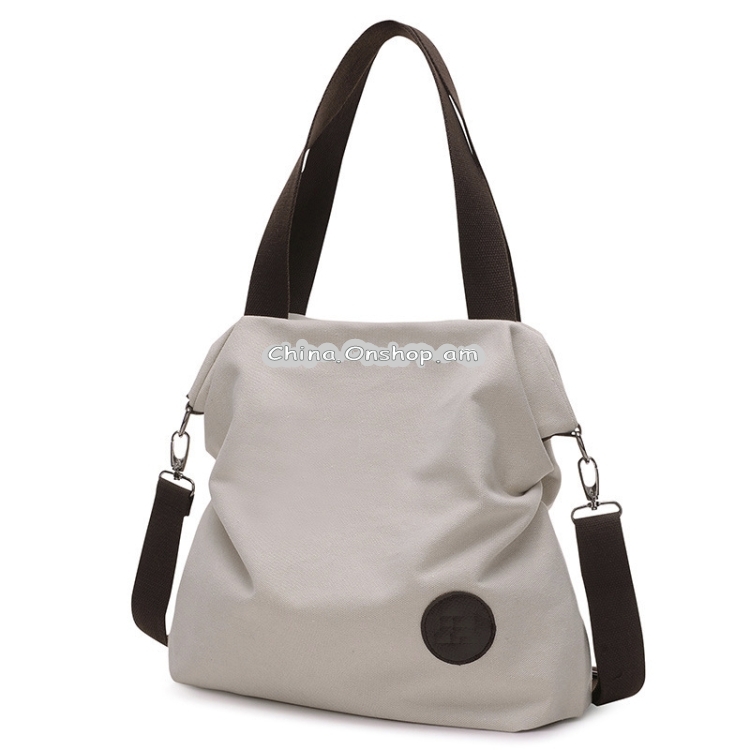 Leisure Canvas Female Solid Shoulder Fashion Handbags