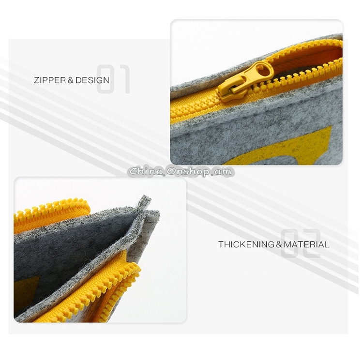 Glasses Pattern Felt Protective Zipper Case for Sunglasses / Glasses