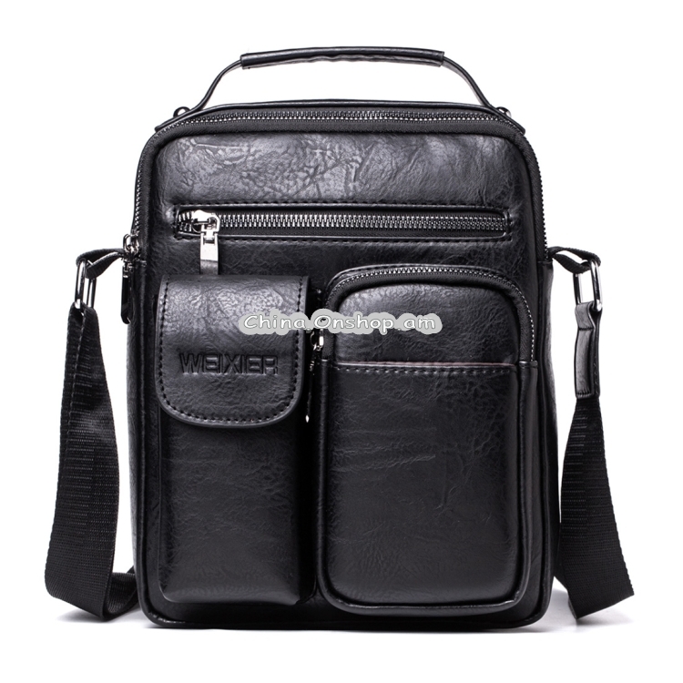 WEIXIER 8633 Crazy Horse Texture PU Leather Shoulder Bag Crossbody Bag for Men