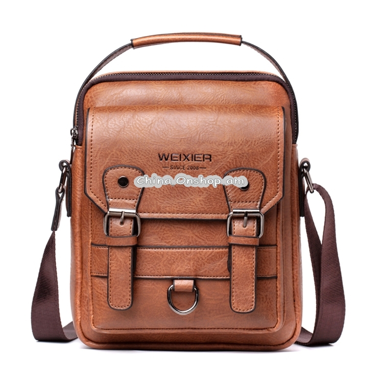 WEIXIER 8618 Retro Texture PU Leather Shoulder Bag Crossbody Bag for Men, Size: 25 x 21 x 11cm