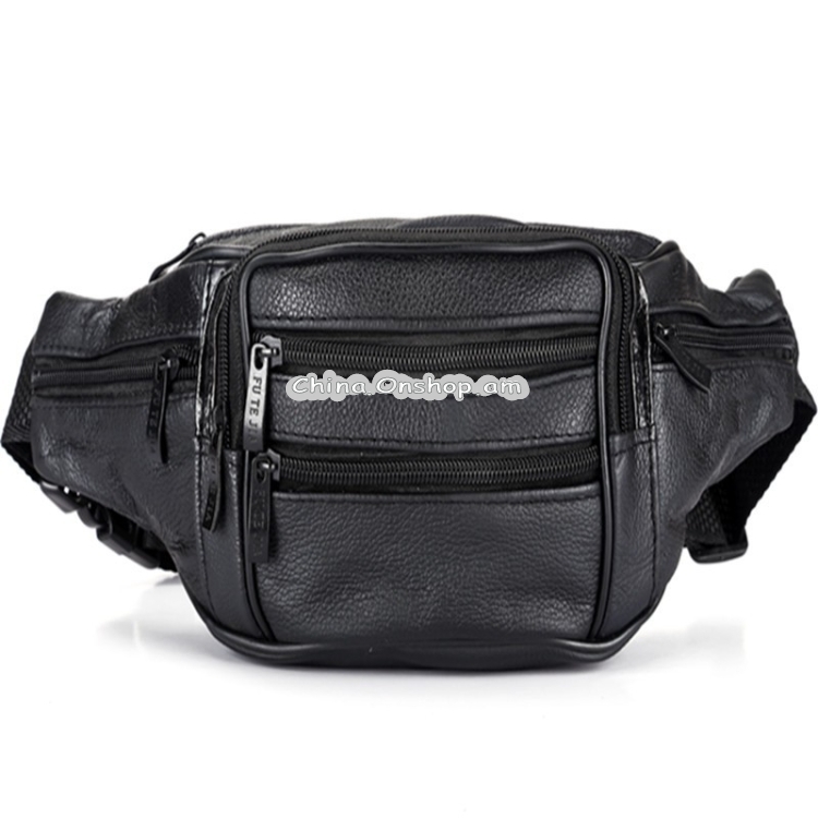 Fashion Men Genuine Leather Waist Bags Travel Necessity Organizer Mobile Phone Bag