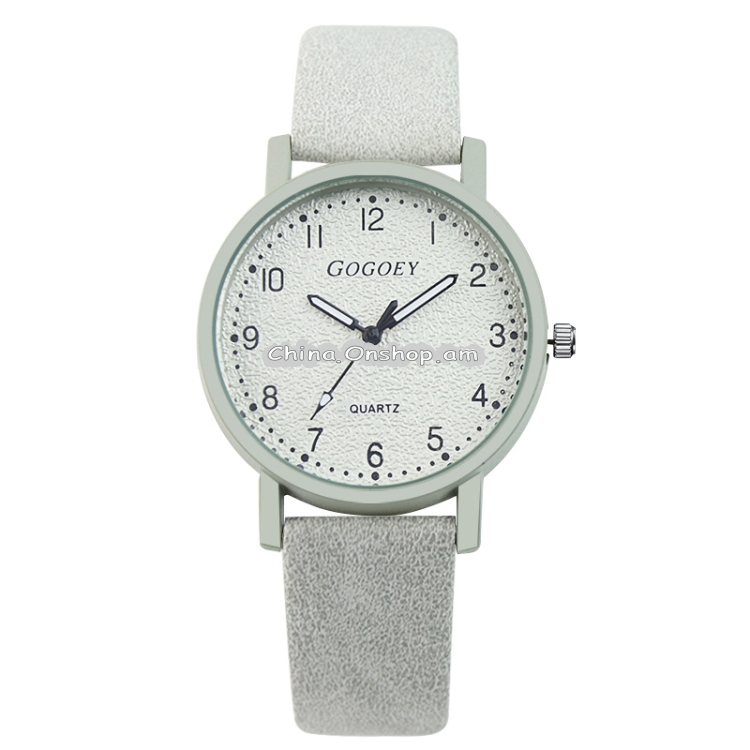 GOGOEY G508L Girls Casual Solid Color Stone Texture Shallow Matte Retro Quartz Watch
