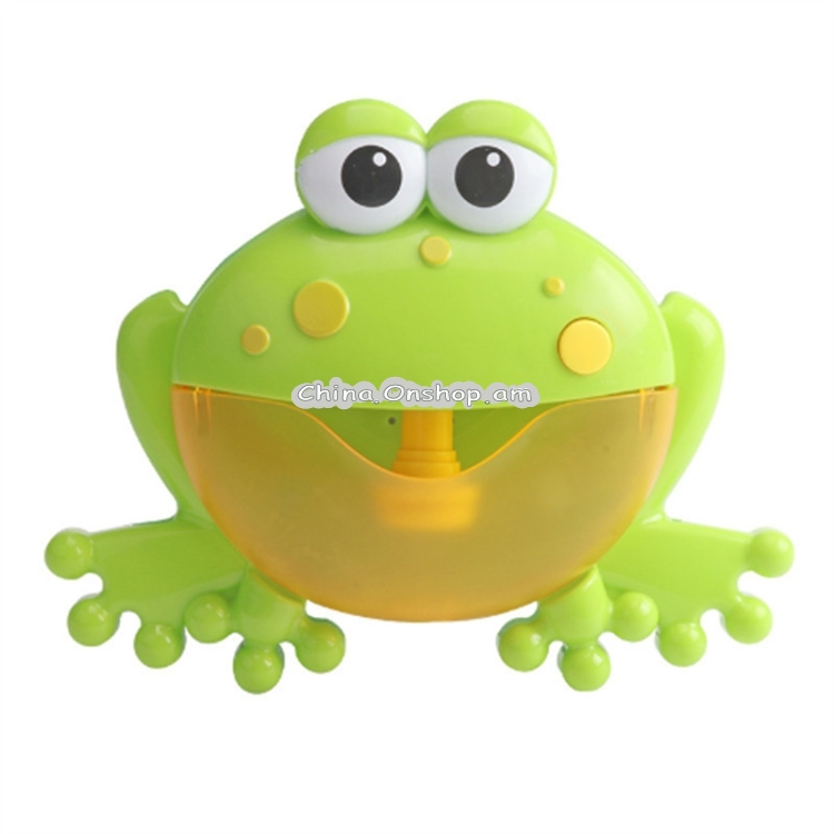 Electric Bubble Machine Baby Bath Toys with Suction Cup, Support Music(Frog)