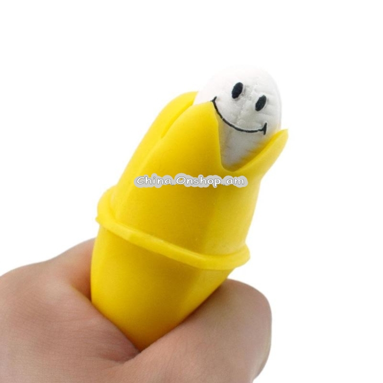 Funny Banana Slowly Rising Squeeze Toy Child Mischievous Stress Release Decompression Toy(Yellow)