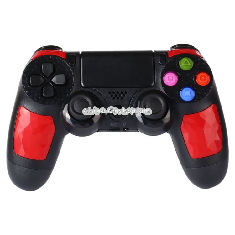 Wireless Bluetooth Diamond Texture Shock Touch Plate Game Handle Controller with Smart Indicator for Sony PS4