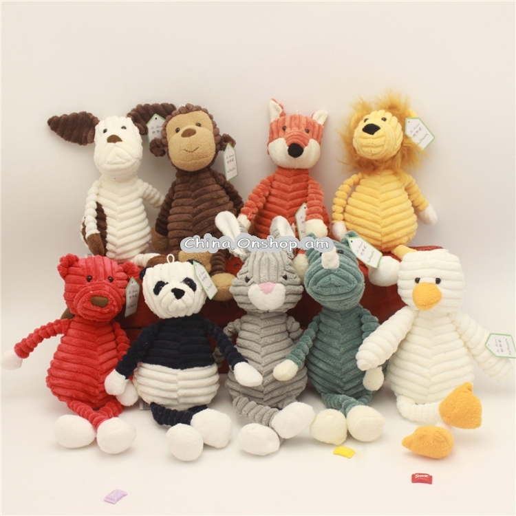 Striped Animal Plush Toy Doll Creative Animal Doll, Type:Pink Rabbit, Height:42cm