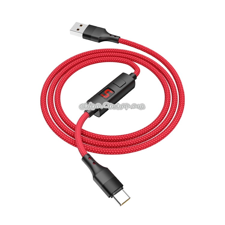 hoco S13 1.2m 2.4A USB to Type-C / USB-C Central Control Timing Charging Data Cable
