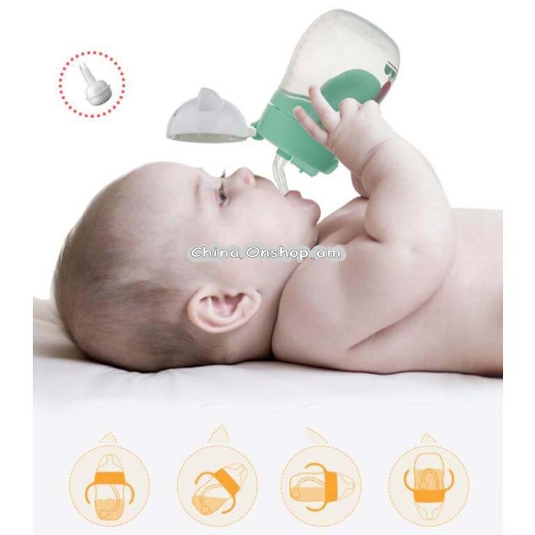 Infant Toddler Drink Cup Child Plastic Leakproof Cartoon Straw Cup With Handle Gravity Ball