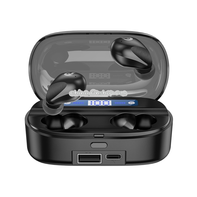 Langsdom T13 Plus IPX6 Waterproof Bluetooth 5.0 Touch Wireless Bluetooth Earphone with Charging Box & Digital Display, Support Call & Power Bank Function