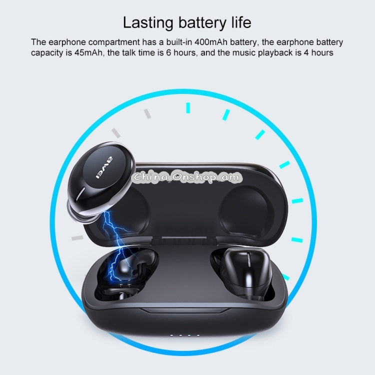 ipipoo T20 IPX4 Waterproof Bluetooth 5.0 Touch Wireless Bluetooth Earphone with Charging Box, Support Call & Siri