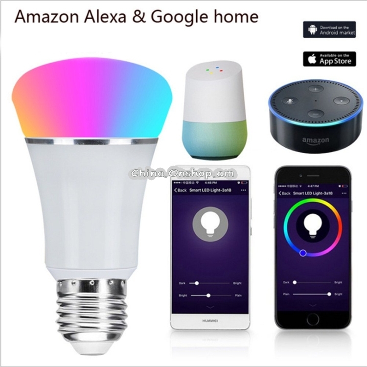 YWXLight E27 RGBW LED Infrared Remote Control Home Lighting Bluetooth Wifi APP Control Smart Light, AC 85-265V