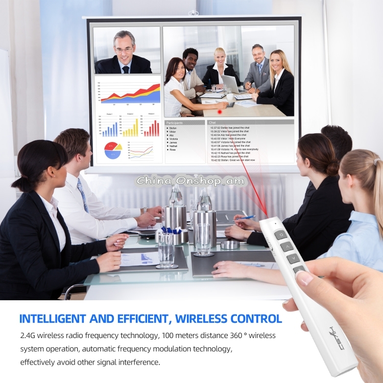HXSJ HX1 Wireless Presenter PowerPoint PPT Clicker Presentation Remote Control Pen Laser Pointer Flip Pen Function Multimedia Presenter Projection Pen