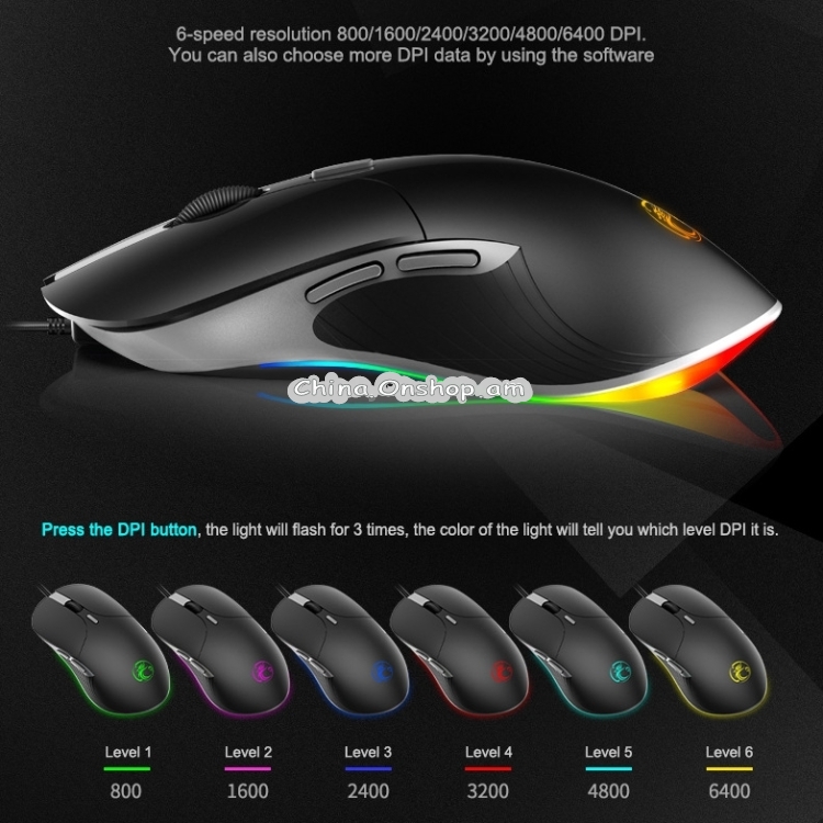 iMICE X6 Wired Mouse 6-button Colorful RGB Gaming Mouse
