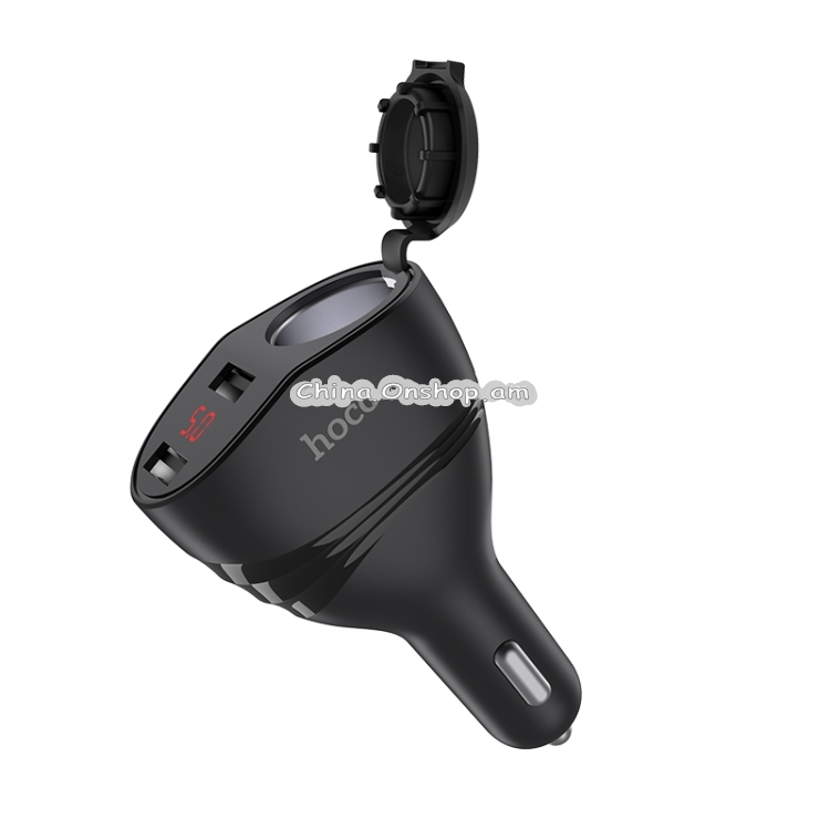 HOCO Z34 3.1A Dual USB Interface Thunder Smart Car Charger with Digital Display & Cigarette Lighter
