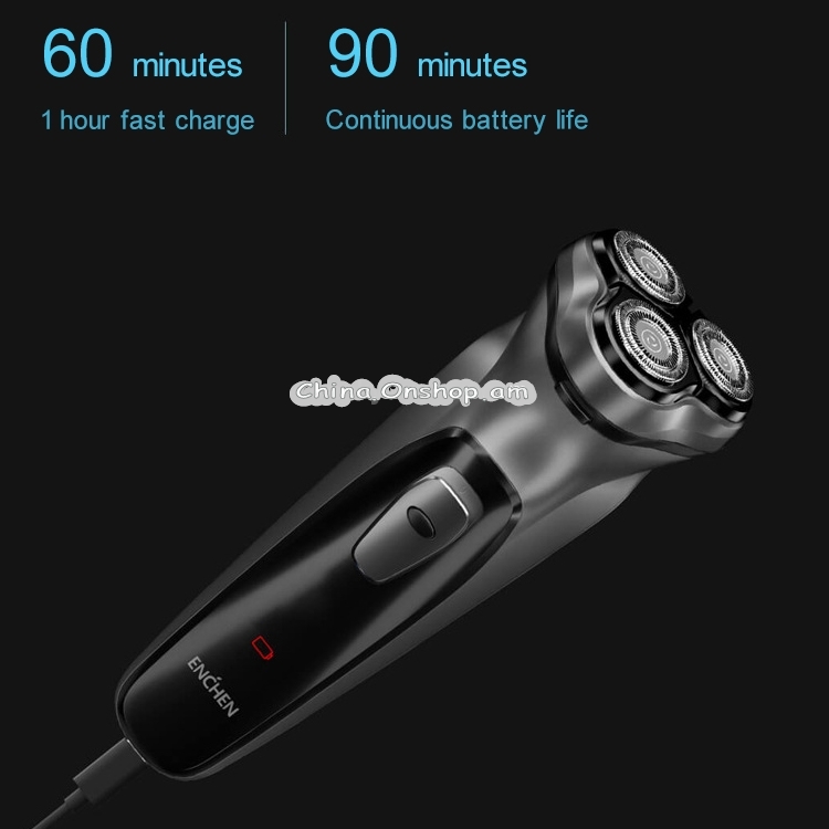 Xiaomi Voltage Universal Fit Water Proof Triple Rotary Double Ring Blade Shaving Head Electric Rechargeable Shaver For Men