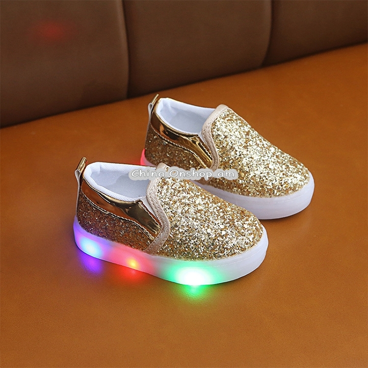 Children Flash Sneakers Sequin Caual Shoes