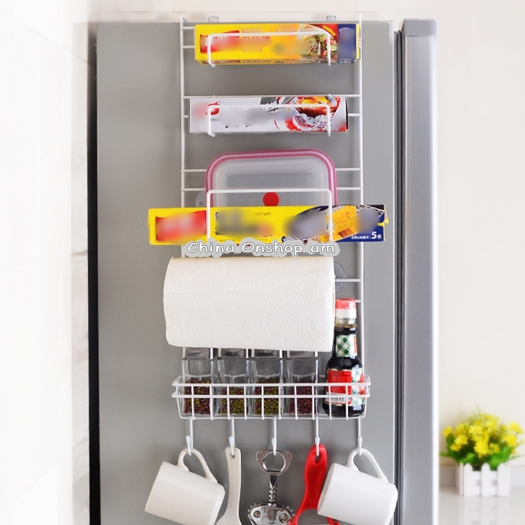 Multi-layer Fridge Storage Rack Side Shelf Sidewall Holder Multi-function Kitchen Organizer Household, Size:Multifunctional Rack