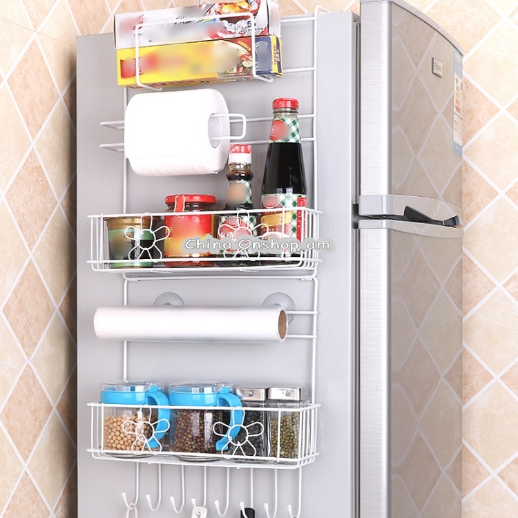 Multi-layer Fridge Storage Rack Side Shelf Sidewall Holder Multi-function Kitchen Organizer Household