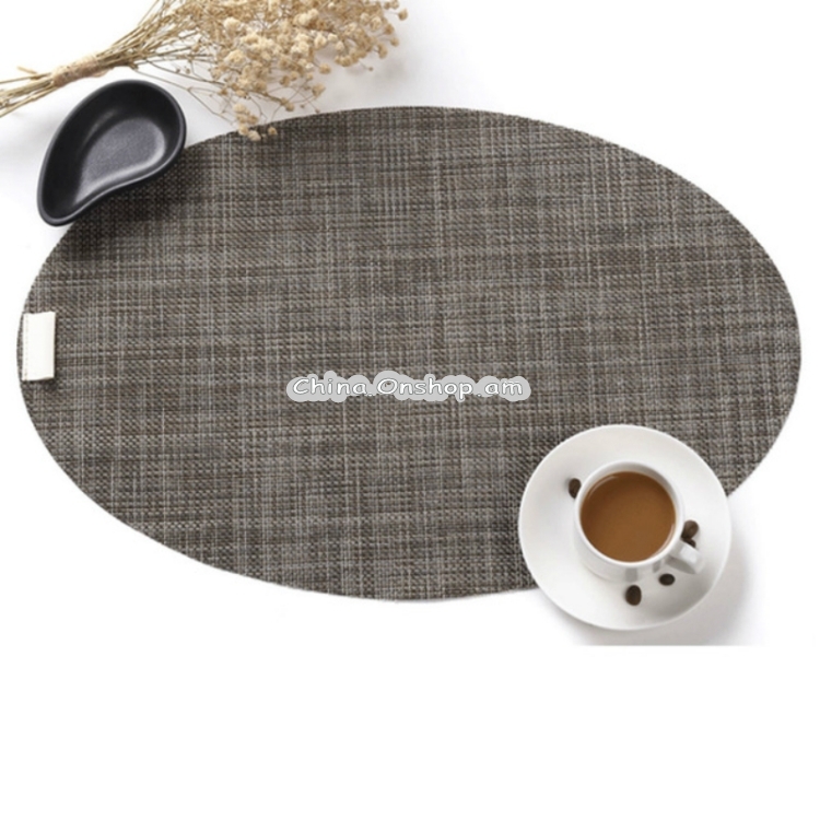 PVC Oval Shape Dining Table Mat Heat Insulation Non-Slip Placemats Disc Bowl Tableware Pads