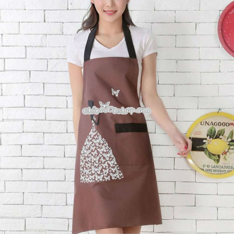 Waterproof Polyester Apron Woman Adult Bibs Home Cooking Baking Coffee Shop Cleaning Kitchen Accessory Beauty Coffee