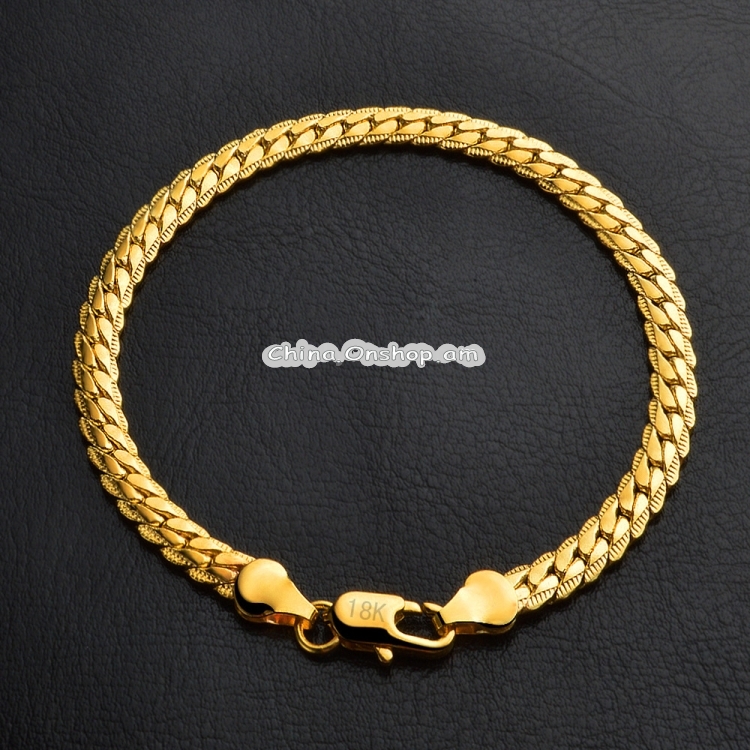 Hot Fashion Jewelry Simple 18k Yellow Gold Bracelet