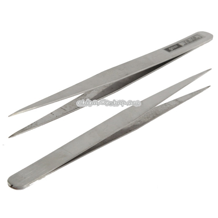 6 PCS Stainless Steel TS-10/ 11/ 12/ 13/ 14/ 15 Straight and Angled Tweezerses