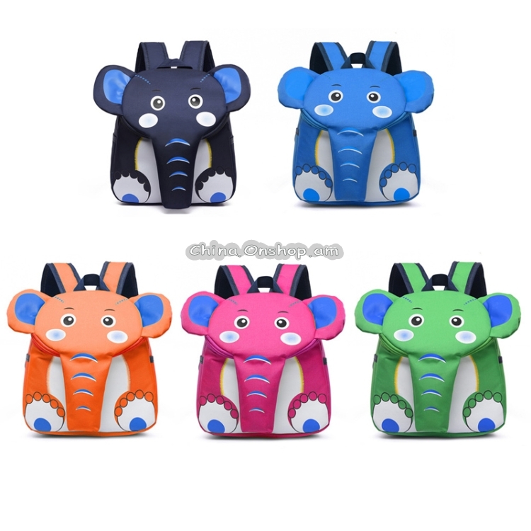 Elephant School Backpack for Children Cute 3D Animal Kids School Bags Boys Girls Schoolbag
