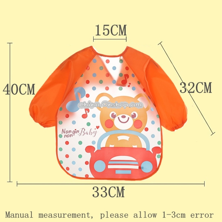 Baby Bibs Waterproof Long Sleeve Apron, Size:One Size(Frog)